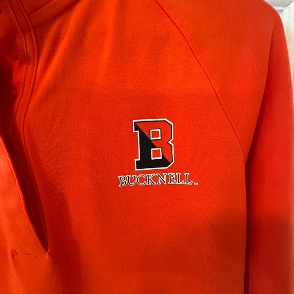 Bucknell University orange quarter snap fitted ladies size medium top.. like New - Picture 3 of 8